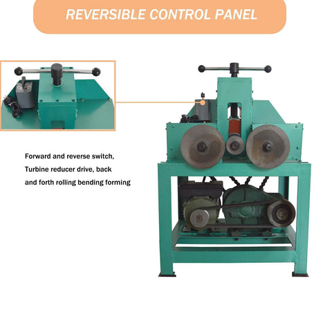 Close-up of the Reversible Control Panel on the Electric Pipe Tube Bender Machine 110V 1.5KW for detailed adjustments.