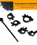 60 Piece Car Wire Loom Routing Clips With Push Mounts, Rugged Nylon Self Locking Straps, black nylon material detail