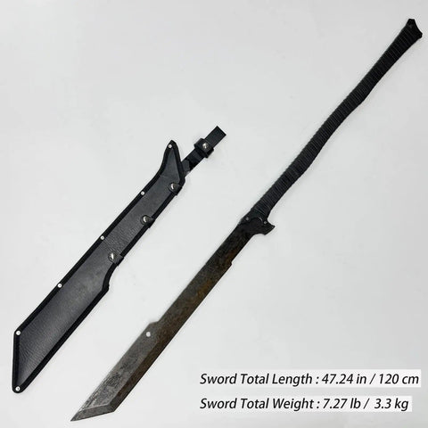 Handmade High Carbon Steel Sword With Full Tang Blade Sharp Edge Leather Sheath All Metal Construction For Collectors And Training