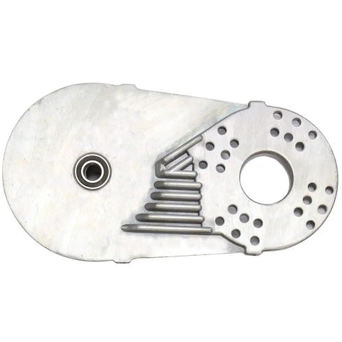 Aluminum mounting plate for All-In-One Go Kart Torque Converter Kit For Predator 212cc Engine with drilled holes and cutouts.