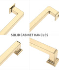 Ten Pack 7.5 Inch Brushed Brass Cabinet Pulls Gold Tone Handles For Multiple Cabinets With Two Screw Sizes, Individually Wrapped