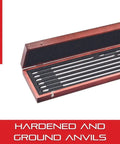 Tubular Inside Micrometer Set With Case For Quick Reading Figures, Hardened Anvils, Interchangeable Ground Tips, 1.5 To 8 In Range, 0.001 In Graduation, Heavy-Duty Tool That Delivers Fast, Accurate Internal Measurements. open case with hardened ground anvils