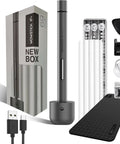 64 In 1 Mini Electric Screwdriver Kit With Dual Mode Cordless Lithium Battery LED Shadowless Light Slim Aluminum Pen Style Grip 56 Bit Set Long Run Time