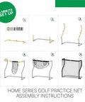 Step-by-step assembly of Home Series Golf Practice Net from Launch Pro Circle B Edition Launch Monitor Bundle with Golf Course GPS.