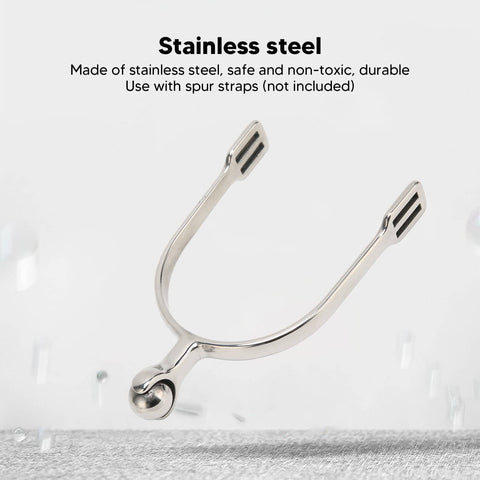 Stainless Steel Horse Spurs With Smooth Roller Ball For Boots Western Cowboy Equestrian Gear English Spur For Training Dressage Ranch Riding Recreation 2 Pack