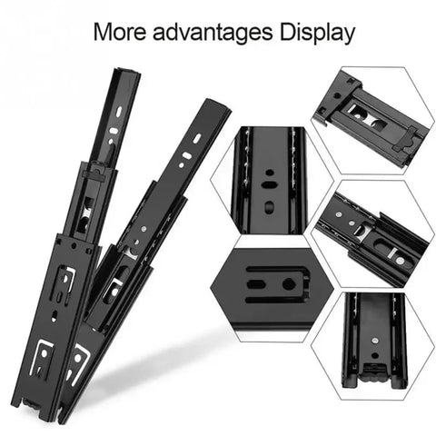 Full Extension Drawer Slides And Short Drawer Slides Guide Rail Hardware Set For Cupboard And Home Kitchen Steel 12cm