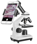 Phone Camera Adapter for Microscope Eyepiece 23.2mm with Built In 16x Microscope Eyepiece, Compatible With Most Phones 2.2 to 3.9 Inches Wide, Easy Clip On for iPhone and Android, Turn Your Phone Into a Microscope Studio on microscope