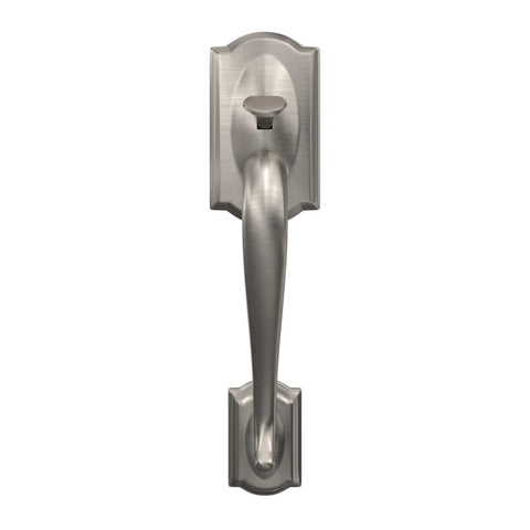 Camelot Front Entry Handleset With Georgian Knob, Satin Nickel Finish, Lower Half Grip, Built Solid For Real Security And Curb Appeal, Fits Standard Doors, Deadbolt Ready