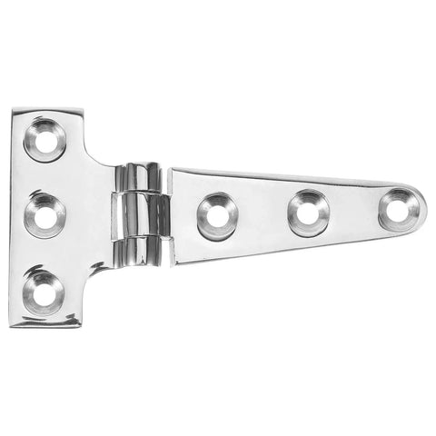 Heavy Hitter T Shaped Barn Door Hardware Stainless Steel Pivot Hinge showing shiny surface and T shaped design for indoor gates.