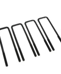 12 Inch Rear Axle U Bolts Kit For 1999 2010 1500 Dodge Ram, Flat Top Steel Construction, Black Powder Coated, Heavy Duty Leaf Spring Clamp Replacement, Restores Clamping Force And Reduces Leaf Pack Flex Under Load, four black U-bolts