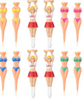 12 Piece Colorful Plastic Golf Tees Set, Funny Bikini Style Tees For Men And Women, Vibrant Practice Tees For Driving Range