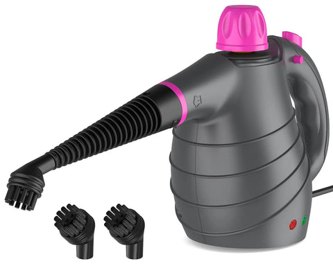 Heavy Duty Nylon Steam Cleaner Brushes Three Pack Killer Grout And Tile Scrubbies Ready To Kick Stubborn Grime To The Curb Across Kitchen Stoves Ceramic Floors And Bathrooms Without Giving You Any Trouble At All with steam cleaner and two brush heads.