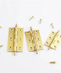 One Piece Slick Brushed Brass Decorative Cabinet Cupboard Door Butt Hinges Gold Finish In 2 Inch 2.5 Inch Or 3 Inch Sizes