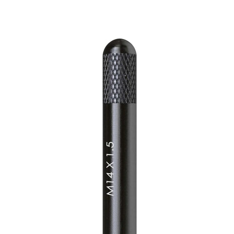 Wheel Hanger Alignment Pin Guide Tool For Lug Hole Alignment And Hub Support Metric M14x1.5 Threads, black with knurled end