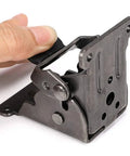 Premium Heavy Duty Folding Brackets 2 Pack Spring Locked Extending Hinges For Workbench Table Support showing solid steel hinge.
