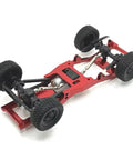 6061 Aluminum RC Car Chassis Frame For MN82 LC79 1/12 Scale, Beefed-Up Metal Upgrade Kit in red with wheels attached