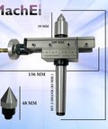 Pro Grade Taper Turning System For Lathe Tailstock With Live Center And Dead Center Options Built Tough From Premium Castings And Tool Steel Compatible With Morse Tapers MT1 To MT4 Ideal For MT2 Lathe Setups, showing dimensions and parts