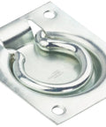 Flush Ring Pull For Chests And Doors Recessed Surface Mount With Four Screws Included Steel Zinc Plated For Panels 1/4 Inch Or Larger