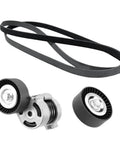 Drive Belt Tensioner Assembly For BMW E87 E46 E90 E91 X1 N42 N46 Keep It Tight And Smooth As Silk With No Slip No Stress Direct Fit Tensioner Kit Replaces 11287524267 And 11281440378, black serpentine belt and pulley assembly