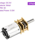 6V Micro DC Gearbox Motor With 50 RPM Output And 1 To 298 Reduction 3mm Shaft 10mm Output Shaft Length Metal Case