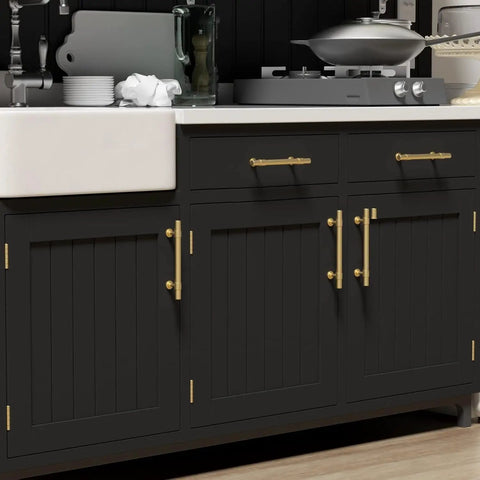 15 Pack Three And Three Quarters Inch Hole Center Gold Cabinet Handles Brushed Brass Drawer Pulls For Kitchen Cabinets And Dressers