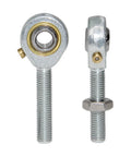 Rod End Bearings With Quarter Inch Bore And Quarter Twenty Eight Right Hand Thread, Jam Nuts Included, Pre Lubricated Spherical Ball Joint, Pack Of Four For Precise Linkage, CNC Applications, Handles Up To 13 Degree Misalignment, Steel Body, side view