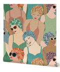 Hella Durable Art Deco Wallpaper Featuring Elegant Feminine Designs With Super Tough Linen Texture Surface and PVC Free Type II, colorful design.