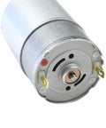 Close-up of Torque Magnetic Mini Electric Motor 555 DC 24V 3500RPM terminals for DIY hobby projects and electric screwdriver