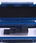 Pro Grade Four Step 1018 Steel Test Block Set With 0.25 Inch 0.5 Inch 0.75 Inch And 1 Inch Steps, ASTM E797 Certified, Includes ABS Carrying Case And Certificate, open case