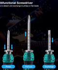 Multifunctional screwdriver from Guitar Tool Kit 31 Pieces For Pro Setup And Repair All In One Luthier Tools with exchangeable tips.