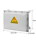 Waterproof junction box, front view, explosion-proof outdoor electrical box, IP66, gray metal