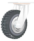 Close-up of 2 Pack 4 Inch Heavy Duty Rubber Replacement Caster Wheel with precision ball bearings and 360 degree swivel plate