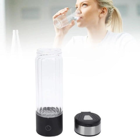 Hydrogen Water Bottle 460ml with SPE PEM Technology Fast 3 Minute Ionizer Delivers Up To 1400 ppb Hydration shown with parts