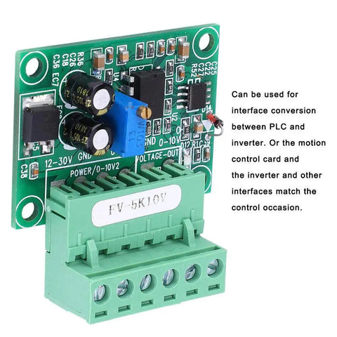0-5KHz To 0-10V Frequency To Voltage Converter Module Digital To Analog Converter For Pulse Signals, green circuit board
