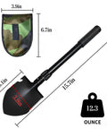 Folding Shovel With Compass Three In One Survival Shovel For Camping And Hiking Portable Car Rescue Tool with case and dimensions