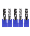 Five Piece Half Inch Carbide Square End Mill Set HRC45 TiSiN Coated Four Flute For Alloy And Hardened Steel Durable Tungsten End Mills Cutter