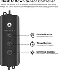 Dusk to Dawn Sensor Controller with power, timer, dimming buttons for Outdoor Landscape Lighting Kit With Dusk To Dawn Sensor Controller For Auto On Off 4 Pack Weatherproof Pathway Garden Yard Spotlights Easy Install Low Maintenance Energy Efficient Perfect For Driveways And Borders