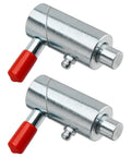 Heavy Duty Half Inch Spring Plunger Pin Twist Lock And Cam Lock For Wrecker, zinc coated, with red handle for secure latching.