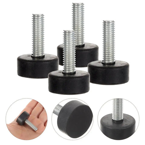 4 Pack Adjustable Rubber Feet for Furniture With Screw In Design Heavy Duty Non Slip Table Leg Levelers Floor Protecting Pads