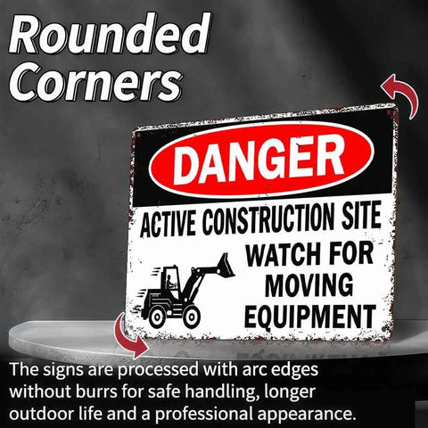 12 By 8 Inches Aluminum Danger Active Construction Site Warning Sign Built For Outdoor And Indoor Use Weatherproof Rust Resistant