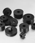 8 Pack Rubber Isolation Washers 1.4 Inch Outer Diameter 0.8 Inch Inner Diameter 0.6 Inch Thick Anti Vibration Pads in black, assorted angles