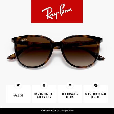 Square Havana Sunglasses With Brown Gradient Lenses, 54mm, Unisex Shades for Men and Women, Lightweight Plastic Frame
