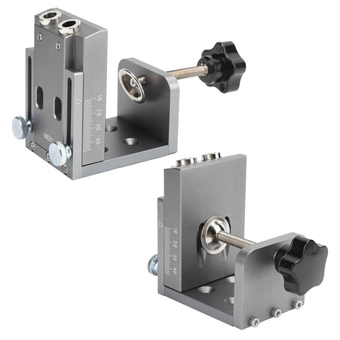 Pocket Hole Jig Kit With 15 Degree Aluminum Alloy Locator Inclined Hole Guide For Woodworking Pro Grade Precision Tool