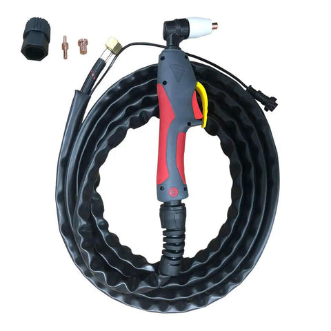 Plasma Cutter Torch PT 31 Air Plasma Cutting Gun With M161.5 Brass 2 Pin Connectors 60 Percent Duty Cycle Flexible Durable Neck HF Ignition 4 Meter Lead Compatible With ESAB L TEC PT 31 JG 40 WSD LG40 CUT50 And Most Plasma Cutters.