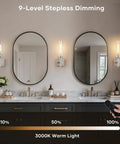 Bathroom scene featuring Wireless Wall Sconces with Remote Control, 10000mAh Battery Operated Wall Sconce Set of 2, Brushed Nickel, 3000K.