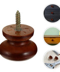 10 Pack Rock Solid Round Wooden Cabinet Knobs Featuring Natural Grain And Smooth Grip Single Hole Furniture Drawer Pulls For Kitchen Cupboard Refresh And Wardrobe Doors Top Notch Hardware, close-up view.