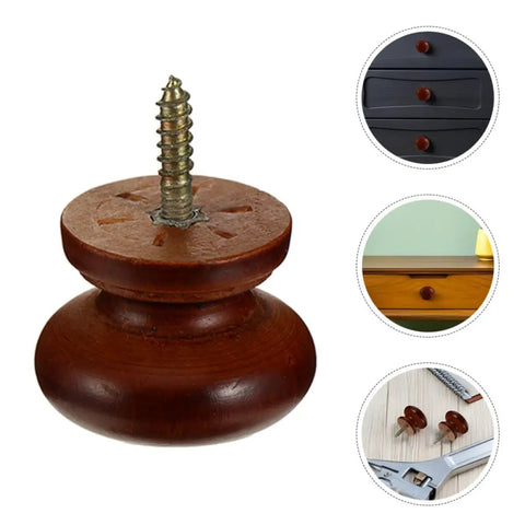 10 Pack Rock Solid Round Wooden Cabinet Knobs Featuring Natural Grain And Smooth Grip Single Hole Furniture Drawer Pulls For Kitchen Cupboard Refresh And Wardrobe Doors Top Notch Hardware, close-up view.