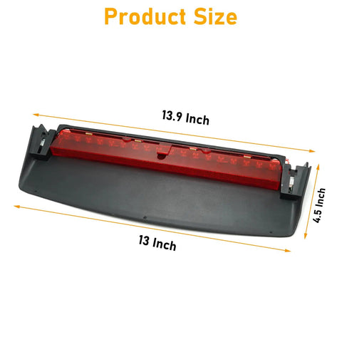Center High Mount Stop Lamp Assembly For Audi A4 A4 Quattro 2009 2015 And S4 2010 2015 With 18 Red Lamp Bulbs dimensions
