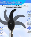 Crowbar Adapter Head Set For Tight Spaces With One Half Inch Eight Point Square Drive And Three Eighths Inch Square Drive Plus Three