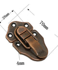 Vintage Red Bronze Toggle Latch For Wood Jewelry Box Suitcase Clasp Hardware With Screws Solid Zinc Alloy, 70mm x 28mm.